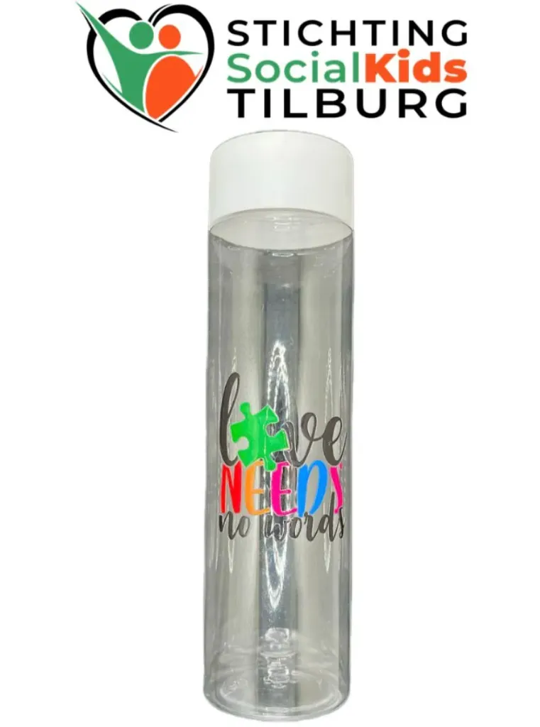 waterfles met witte dop