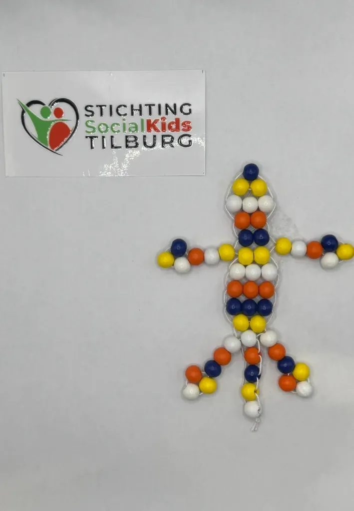 Kralen "Geel/Blauw/Wit" 